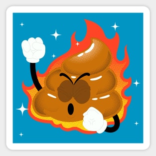 Poop emoji Fire Sticker